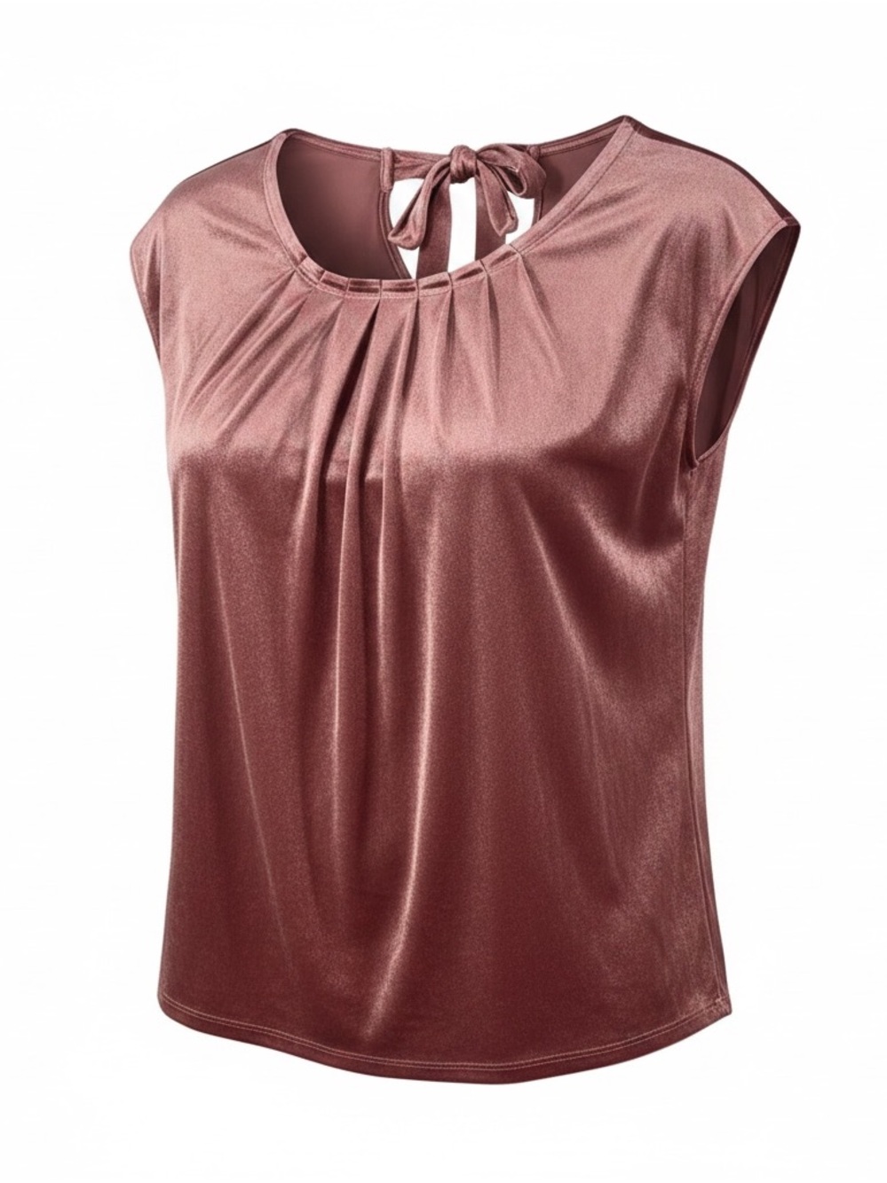 LC Lauren Conrad Women’s S Dusty Rose Crushed Velvet Tie-Back Cap Sleeve Top
